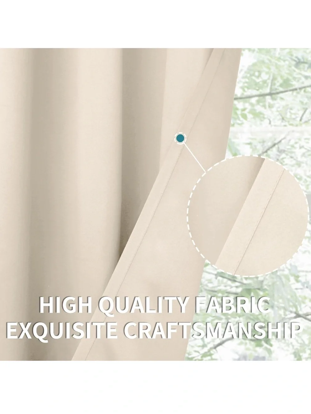 Champagne thermal darkening curtains 52x84” NEW